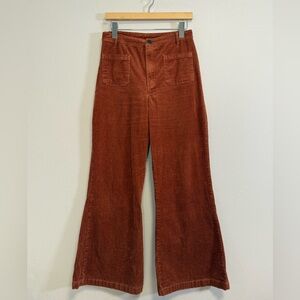 Lucy & Yak Ziggy flare Leg Corduroy Pants in rust/brown women’s Sz 28